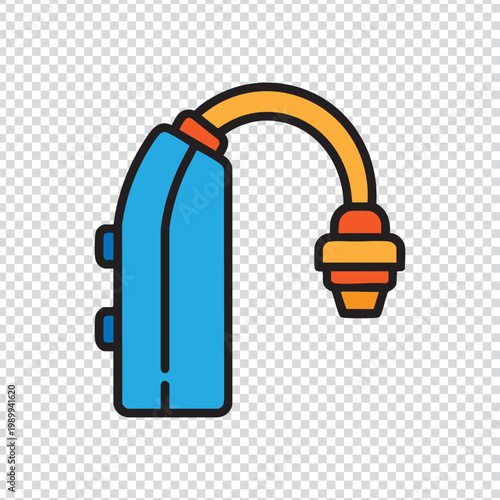 Vector illustration of a hearing aid device