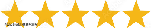 5 stars on transparent background