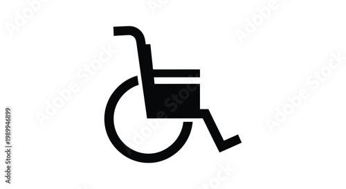 A black wheelchair icon representing accessibility depicted as a clean silhouette