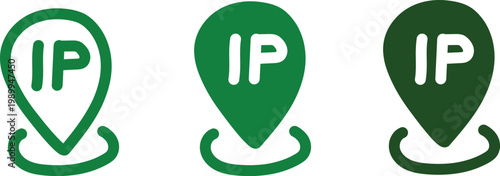 Green IP Tracking Icon Collection for Sustainable Networking and Eco Friendly Web Server Geolocation Symbols