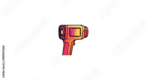 Illustration of a handheld infrared thermometer used for temperature measurement last 2026.