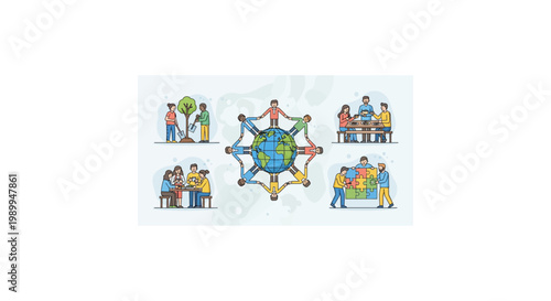 Illustration of a colorful Ferris wheel with families enjoying rides and spending time together last 2026.