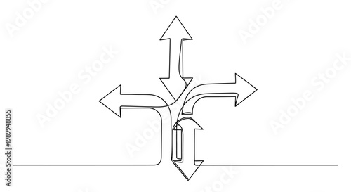 Choice Arrows: Multiple Directions, Decision Point, Crossroads, Strategy, Future Path