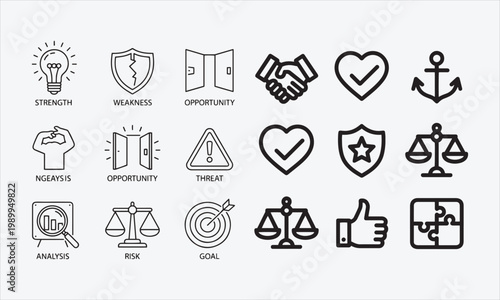 line art icon set Vector illustration 