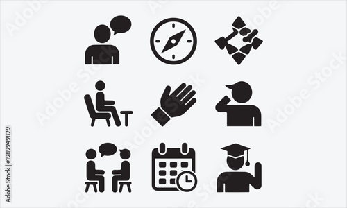 line art icon set Vector illustration 