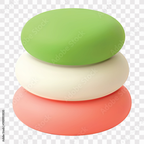 Korean New Year (Seollal) Vector Icon Set | 3D icon set | rice cakes (Tteok)