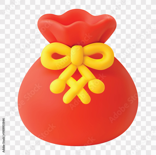 Korean New Year (Seollal) Vector Icon Set | 3D icon set | lucky pouch