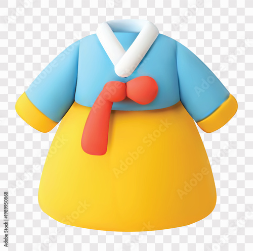 Korean New Year (Seollal) Vector Icon Set | 3D icon set | hanbok dress