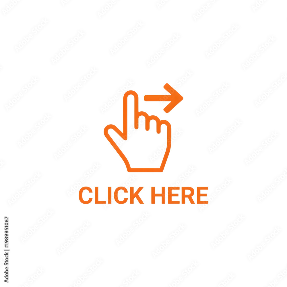 Fototapeta premium Click here arrow icon neon hand pointing isolated on transparent background