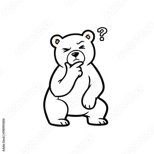 Confused bear thinking with question.