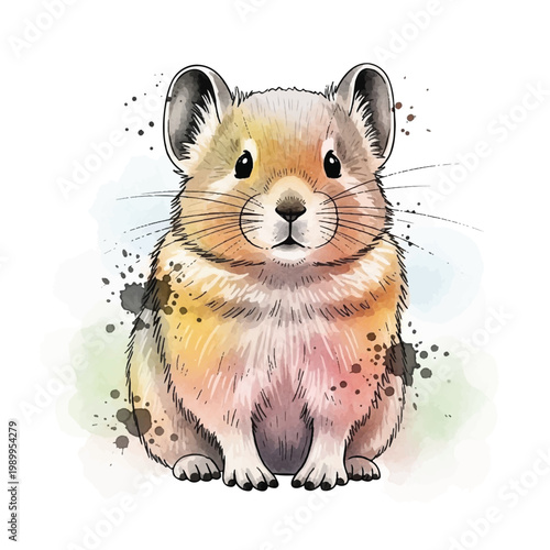 Cute Hamster Sitting Alone Portrait.