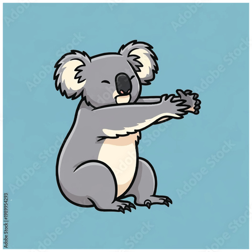 Cute Koala Bear Playing Outdoors Alone.