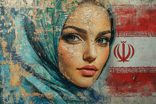 Women's Rights in Iran - Double Exposure Pop Art
