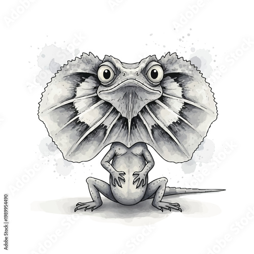 Frog with large frill around head.