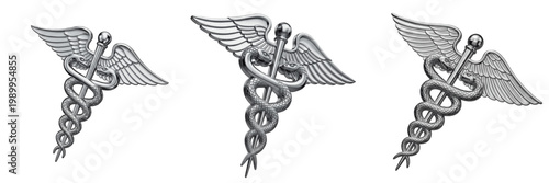 Fotografía Set and collection of caduceus medical symbol isolated on white transparent png