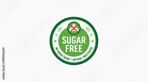 A green and white sugar free logo with a natural design