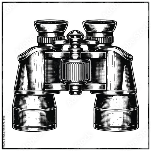 Vintage Binoculars with Eyecups and Focus.