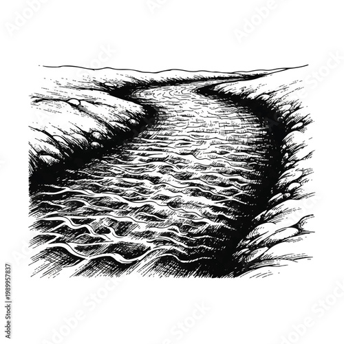 Wavy Water Surface Closeup View.