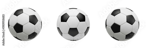 Canvas Print Set and collection of soccer ball isolated on white transparent png background