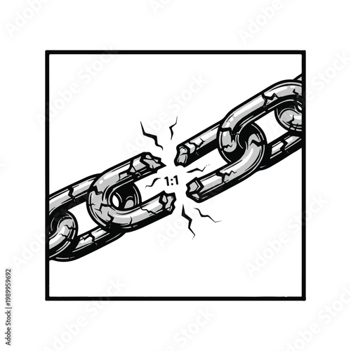 Broken Chain Link Failure Concept.