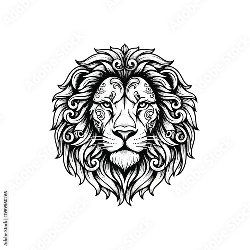 Detailed illustration of a lions face 1.