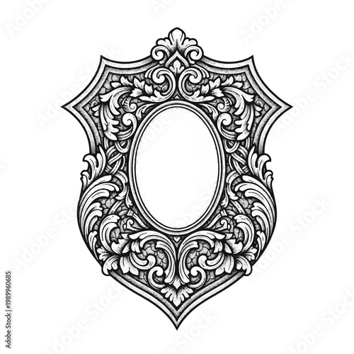 Ornate empty decorative frame border 1.