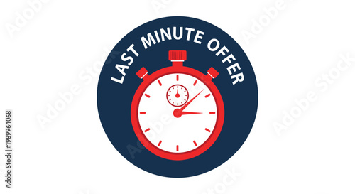 last minute offer, stopwatch timer icon