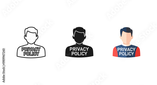 privacy policy icons with diverse people
