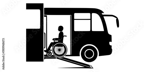 Accessible Public Transit Silhouette Vector - Wheelchair Accessibility Icon