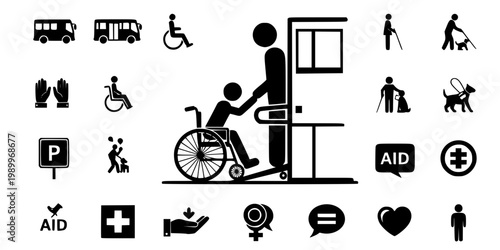 Accessible Public Transit Silhouette Vector - Wheelchair Accessibility Icon