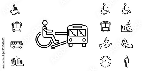 Accessible Public Transit Silhouette Vector - Wheelchair Accessibility Icon