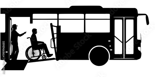Accessible Public Transit Silhouette Vector - Wheelchair Accessibility Icon