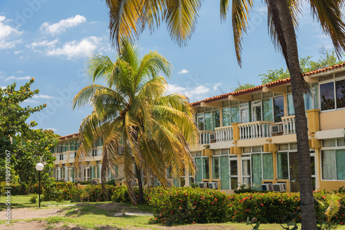 Tropical Resort with Palm Trees - Cuba Caribbean