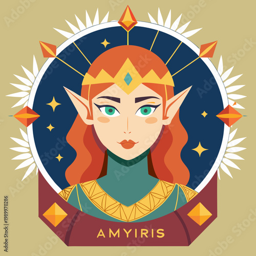 Amyris the Fantasy Elf Character Portrait