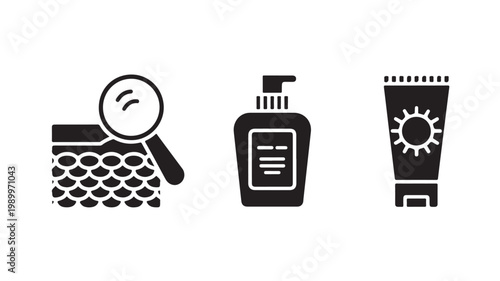 Health & Beauty Icons Set for Skincare & Hygiene Concepts