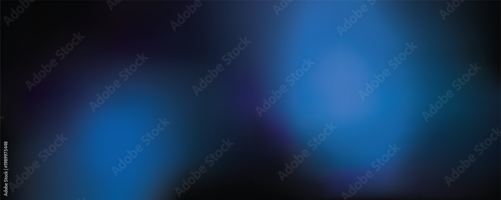 Fototapeta premium Dark abstract background with soft glowing blue gradient light and smooth blurred shapes.