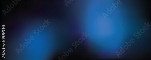 Tableau sur toile Dark abstract background with soft glowing blue gradient light and smooth blurred shapes
