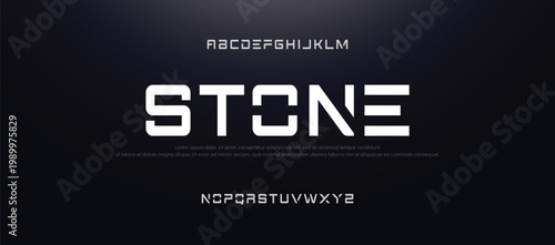 STONE Abstract modern urban alphabet fonts. Typography sport, simple, technology, fashion, digital, future creative logo font. vector illustration