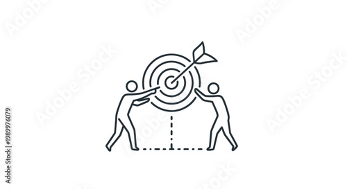 Two People Hitting Bullseye Target.