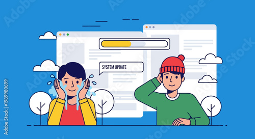 System Update and Software Refresh Concept Vector Illustration