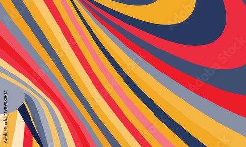 Abstract diagonal wave pattern with bold colorful lines and dynamic composition, vibrant retro design perfect for posters, branding, wallpapers, and creative visuals.