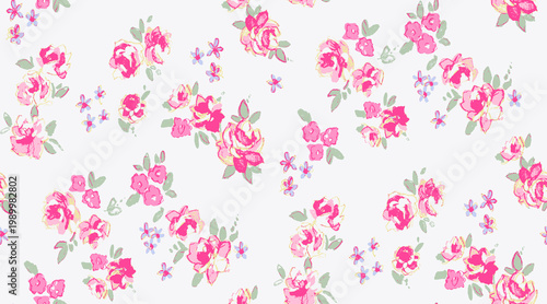 Obraz na płótnie Floral pattern in small colorful flowers