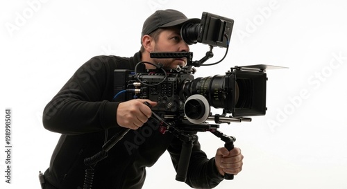 man with a video camera