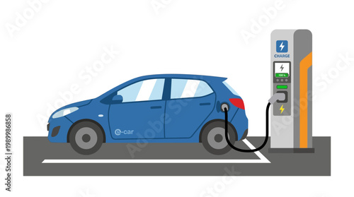 flat vector electric battery charging