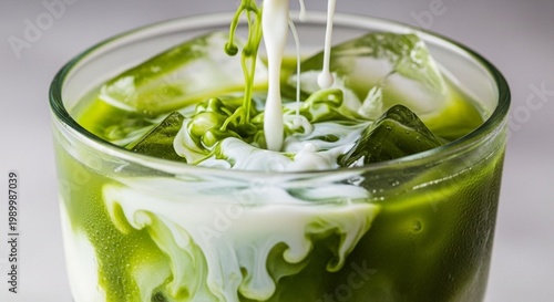 Plakat Minuman macha dengan susu
