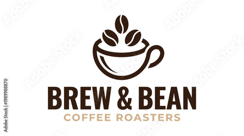 Brew and Bean Coffee Roasters Logo Design.