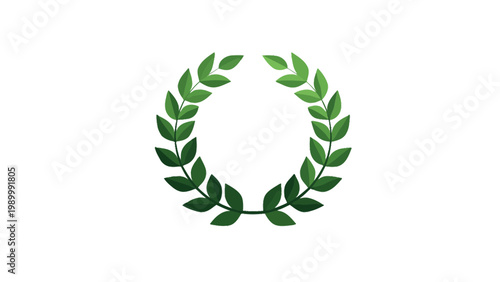 A green laurel wreath, symbolizing victory, achievement, and excellence, often used for awards and recognition