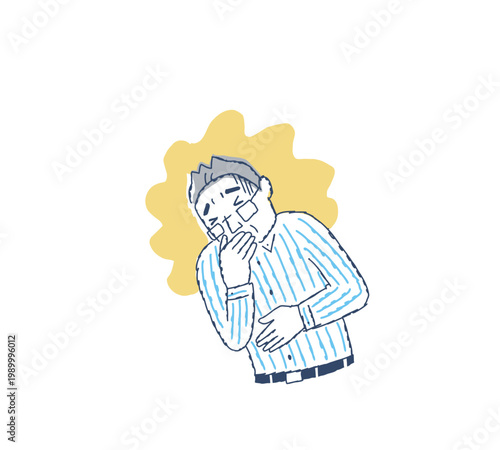 吐き気をもよおすシニア男性