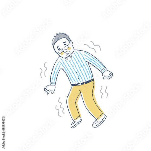 ふらふらして真っ直ぐ歩けないシニア男性