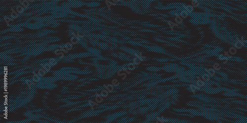 Blue and Black Line Halftone Texture Background with Distressed Engraving Effect. Vector Eps 10